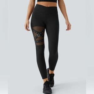 Halara Leggings with Mesh and Buckle Detail